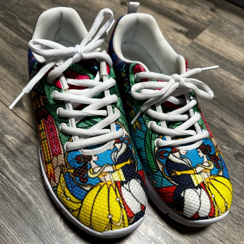 Disney Beauty & the Beast Stained Glass Sneakers size 7